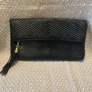 Elegant Black Cole Hann Clutch with Tassel